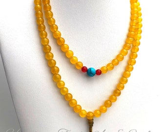 108 prayer beads / Buddhist topaz mala beads / Buddhist prayer beads/ topaz mala/ topaz prayer beads 8mm