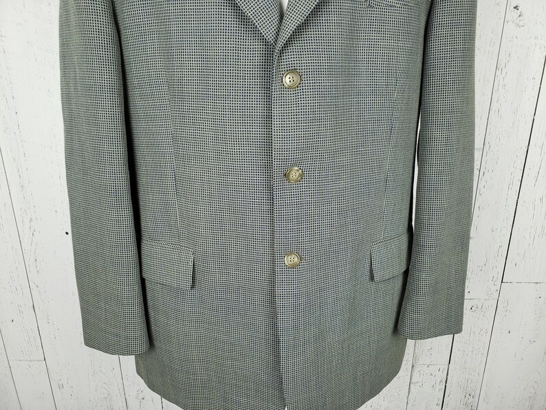 Vintage 90s Nailshead 3 Button Blazer Men/'s 46L Taupe /& Black Sports Coat 46 Long Tall Stars Jacket Wool Blend Retro Wear Wedding Prom