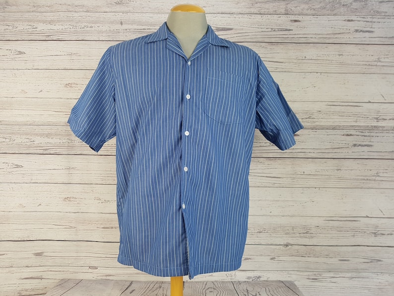 Vintage 90s Fumei Fashion Men/'s Pajama Set Top /& Pants Lightweight Blue with Stripes Cotton Blend PJ Nighttime Sleepwear Pj/'s Canada
