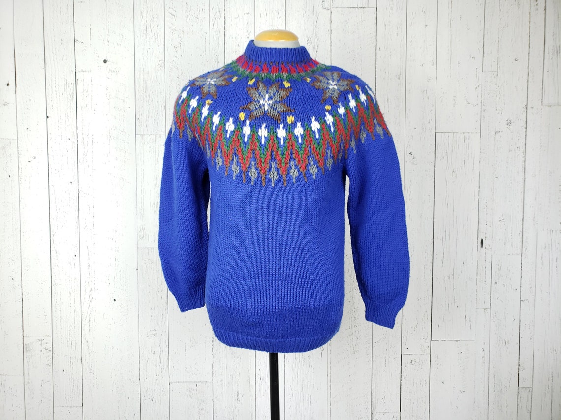 Vintage Fair Isle Yoke Nordic Ski Sweater Men's Medium - Etsy Canada