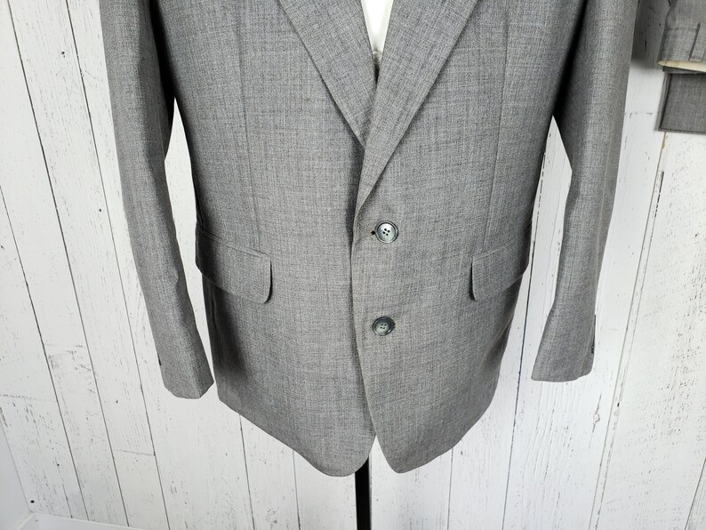 Vintage Early 80s Suit Heather Gray Men's 42S 42 Short - Etsy
