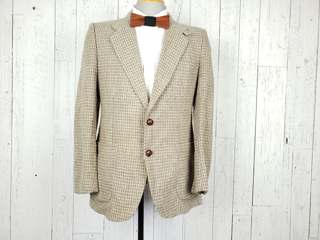 Vintage 60s Tweed Blazer Men's 40R OGGI Light Taupe Brown - Etsy