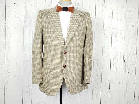 Vintage 60s Tweed Blazer Men's 40R OGGI Light Taupe Brown | Etsy
