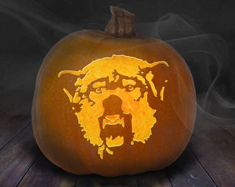 Wolf Pumpkin Carving Stencil afdrukbare