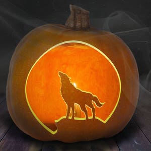 Howling Wolf Pumpkin Carving Stencil Printable