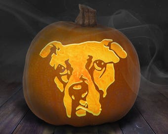 Boxer Dog Face Pumpkin Carving Stencil Printable