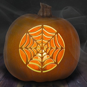 Spider Web Pumpkin Carving Stencil Printable