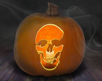 Skull Pumpkin Carving Stencil Printable