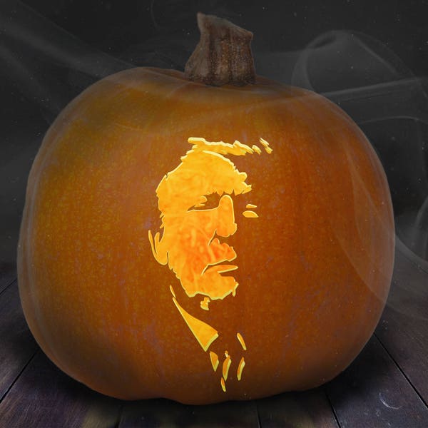 Trump Pumpkin Carving Stencil Etsy