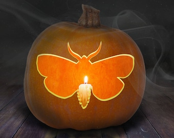Nachtvlinder Pumpkin Carving Stencil afdrukbare