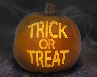 Trick or Treat snijwerk Stencil afdrukbare