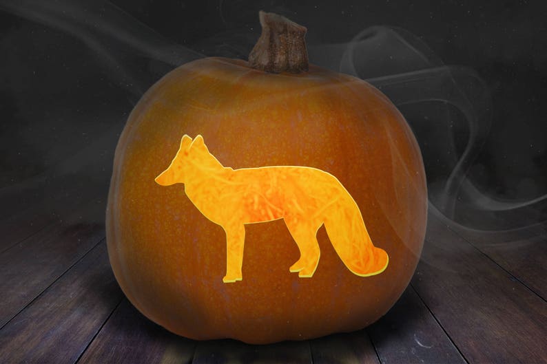 Fox Pumpkin Carving Stencil Printable Etsy