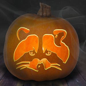 Raccoon Pumpkin Carving Stencil Printable