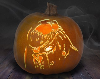 Predator Pumpkin Carving Stencil afdrukbare