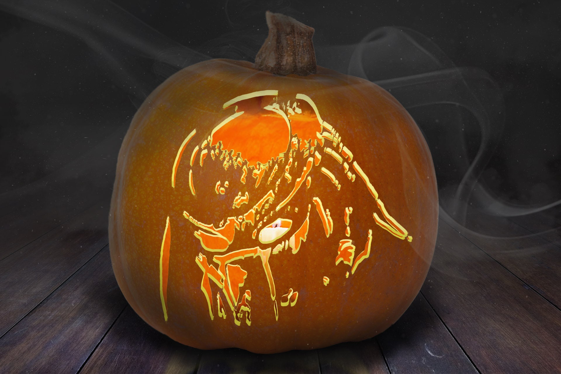 Predator Pumpkin Carving Stencil Printable Etsy predator-pumpkin-carving-stencil-printable-etsy