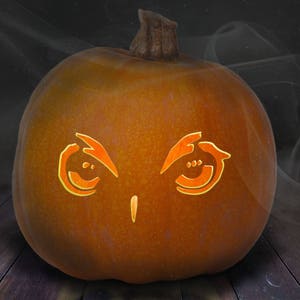 Owl Eyes Pumpkin Carving Stencil Printable