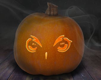 Uil ogen Pumpkin Carving Stencil afdrukbare