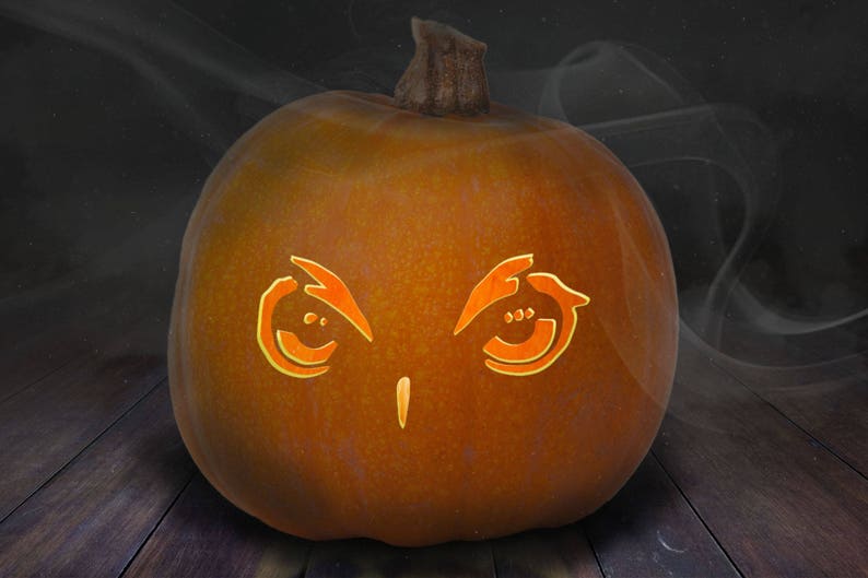 Owl Eyes Pumpkin Carving Stencil Printable - Etsy