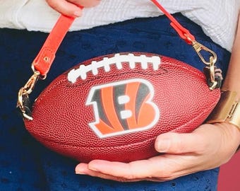 Cincinnati Bengals Football Purse Authentic Mini Ball Crossbody Bag Orange Ohio