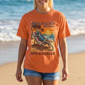 Blue Bellied Lizard T-Shirt - Sun and Scales for Mini Dragon Lovers