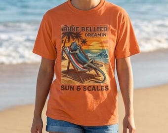 Blue Bellied Lizard T-Shirt - Sun and Scales for Mini Dragon Lovers