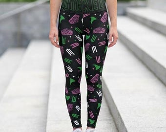 Defy Gravity Leggings A Wickedly Stylish Tribute, Celebrate the Magic of Glinda and Elphaba, Perfect for Movie Parties and Celebrating Oz