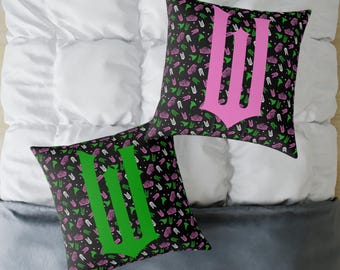 Wicked Throw Pillows - Elphaba on One Side - Glinda on the Other