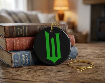 Wicked W Christmas Double-Sided Ornament, Celebrate Elphaba and Glinda in One Ornament