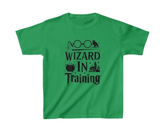Camiseta de mago en prácticas: perfecta para los pequeños fans de Potter, camiseta de algodón grueso para niños, tallas XS a XL