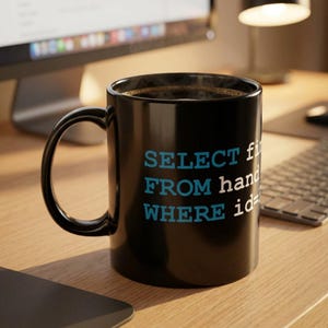 Tazza per esperti di tecnologia e programmatori con carattere, Seleziona il dito dalla mano dove id=3, Regalo per sviluppatori di app o programmatori, Divertente umorismo IT