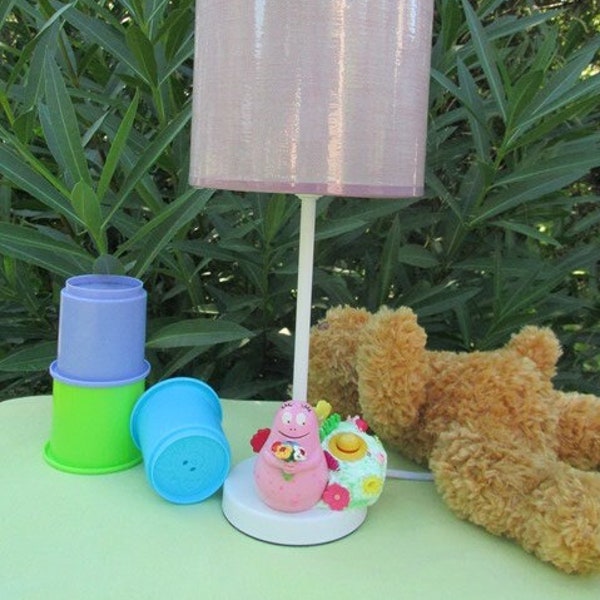 lampe barbapapa barbamama   pièce unique upcycling