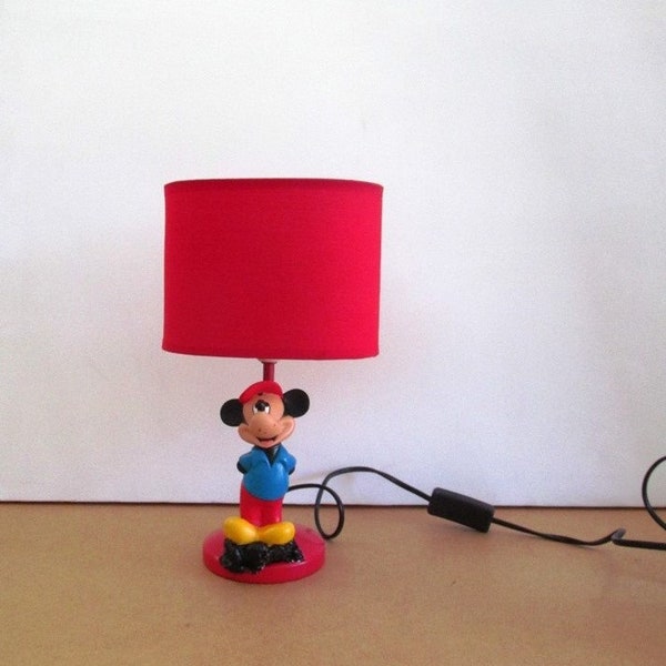 lampe Mickey disney abat jour rouge