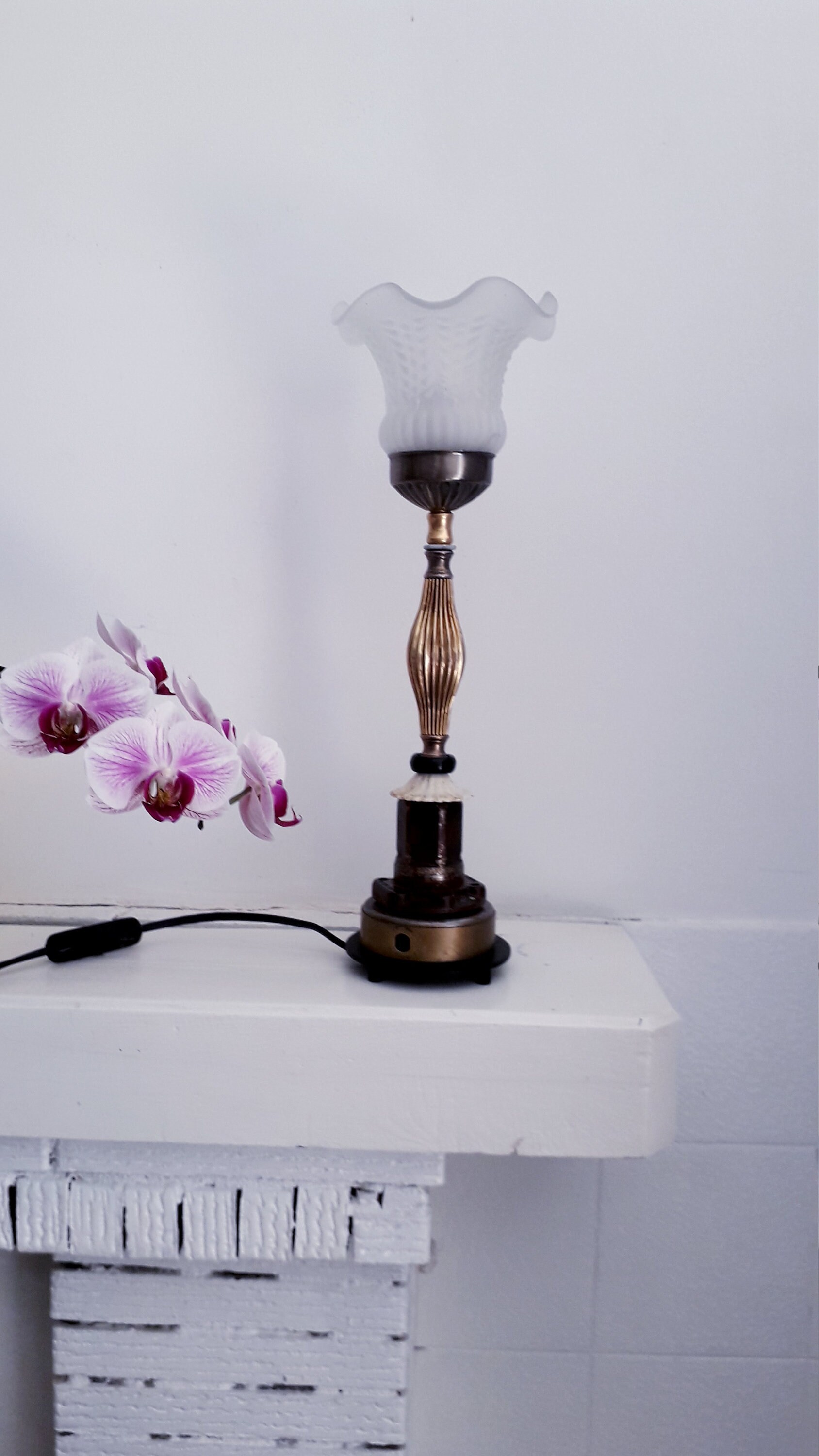 Lampe Upcycling Vintage Chic