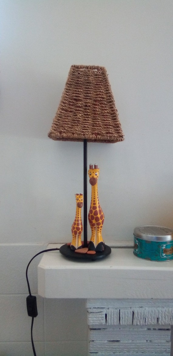 Bedside lamp table giraffe africa jungle Etsy