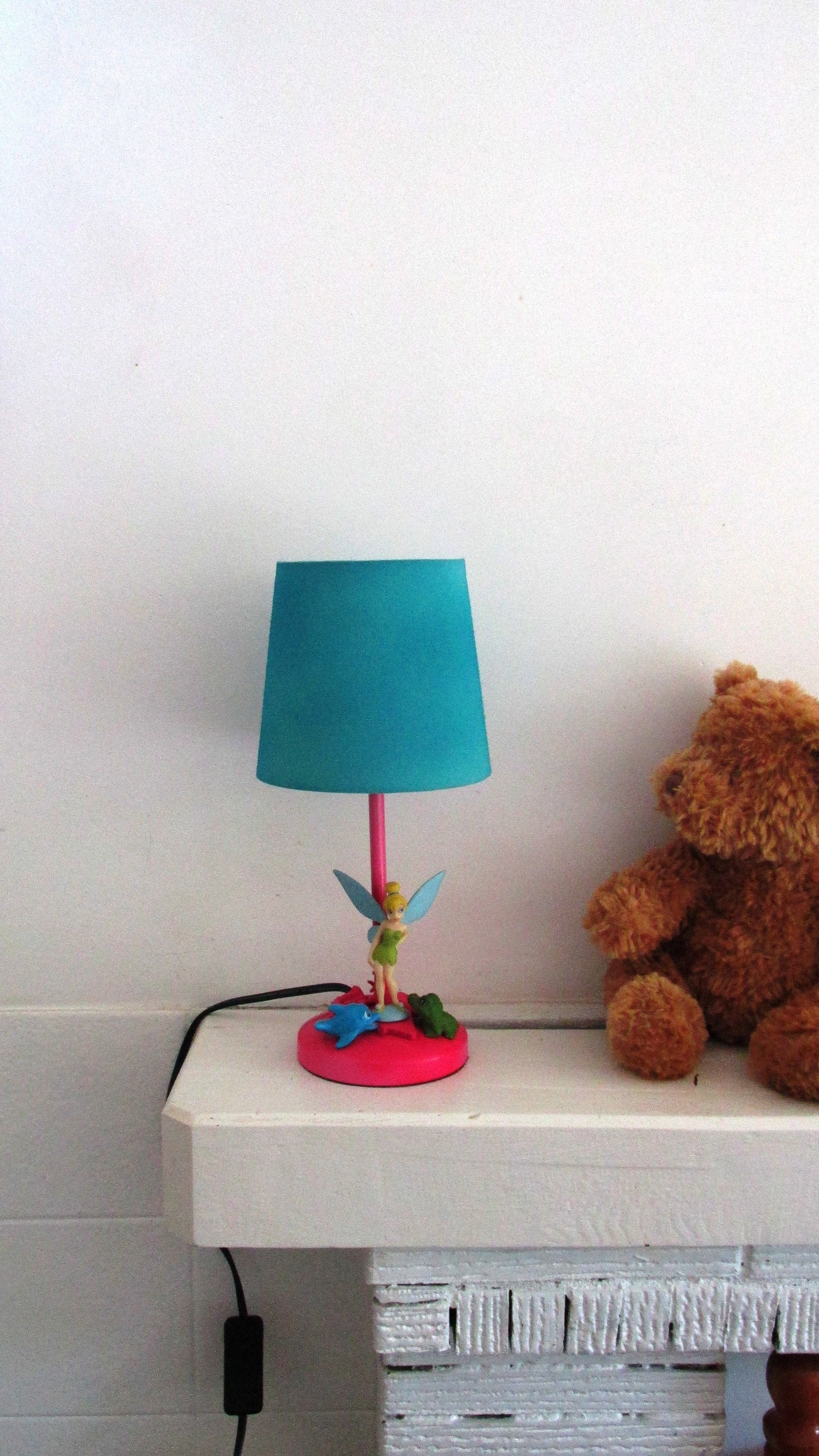 Lampe Fée Clochette Chevet Enfant Rose et Bleue