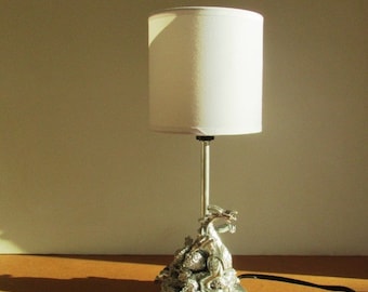 silver dragon lamp unique piece