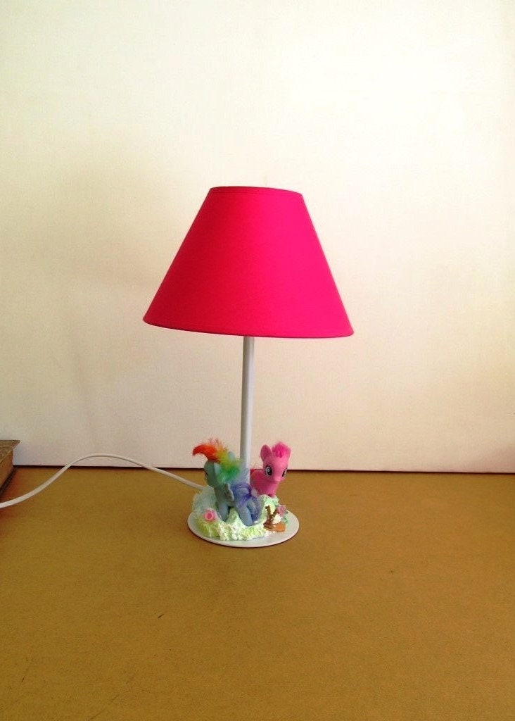 Lampe Petit Poney Rose et Bleu Pièce Unique