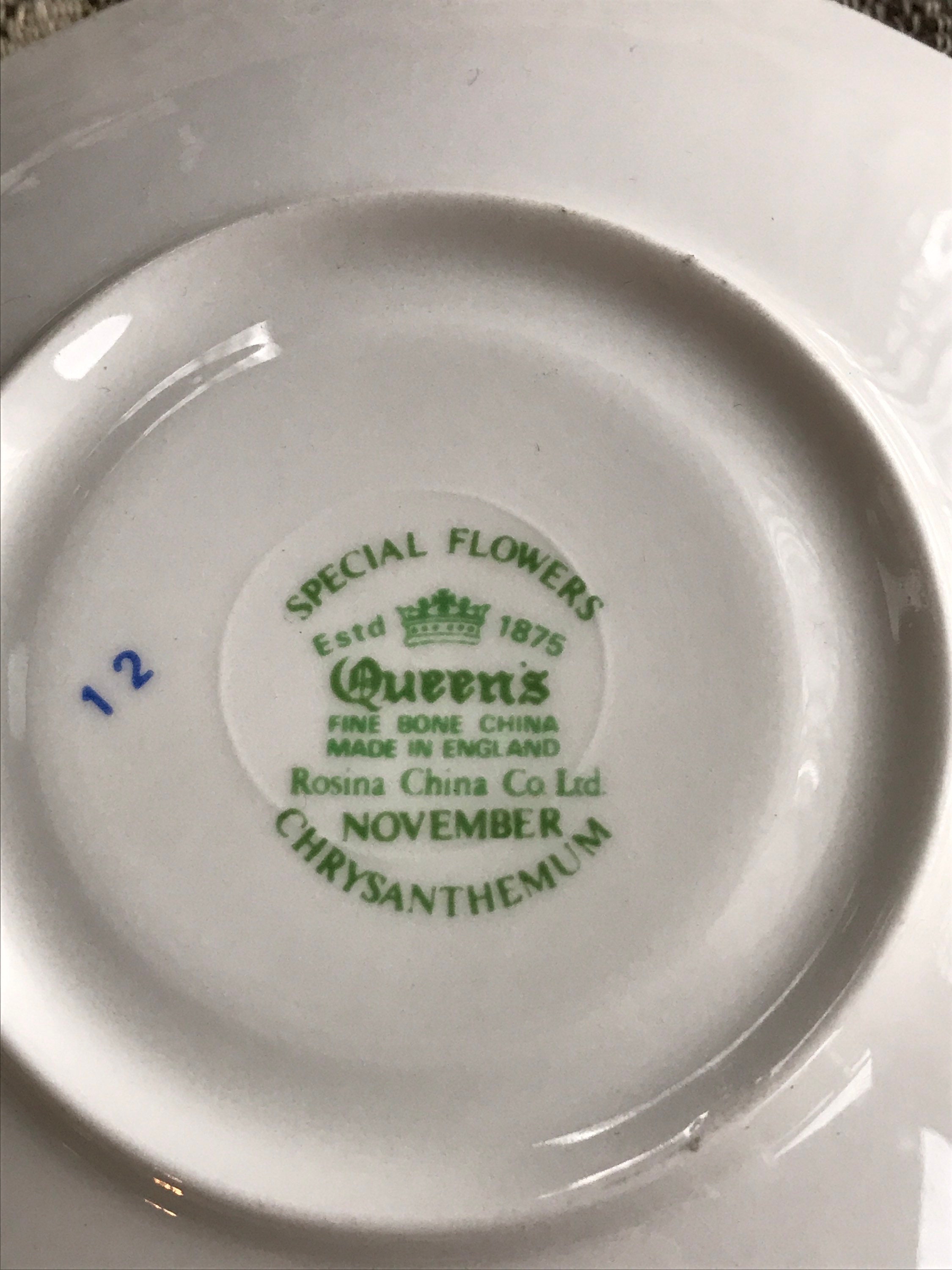 Vintage Queens Fine Bone China Rosina China Co November Etsy