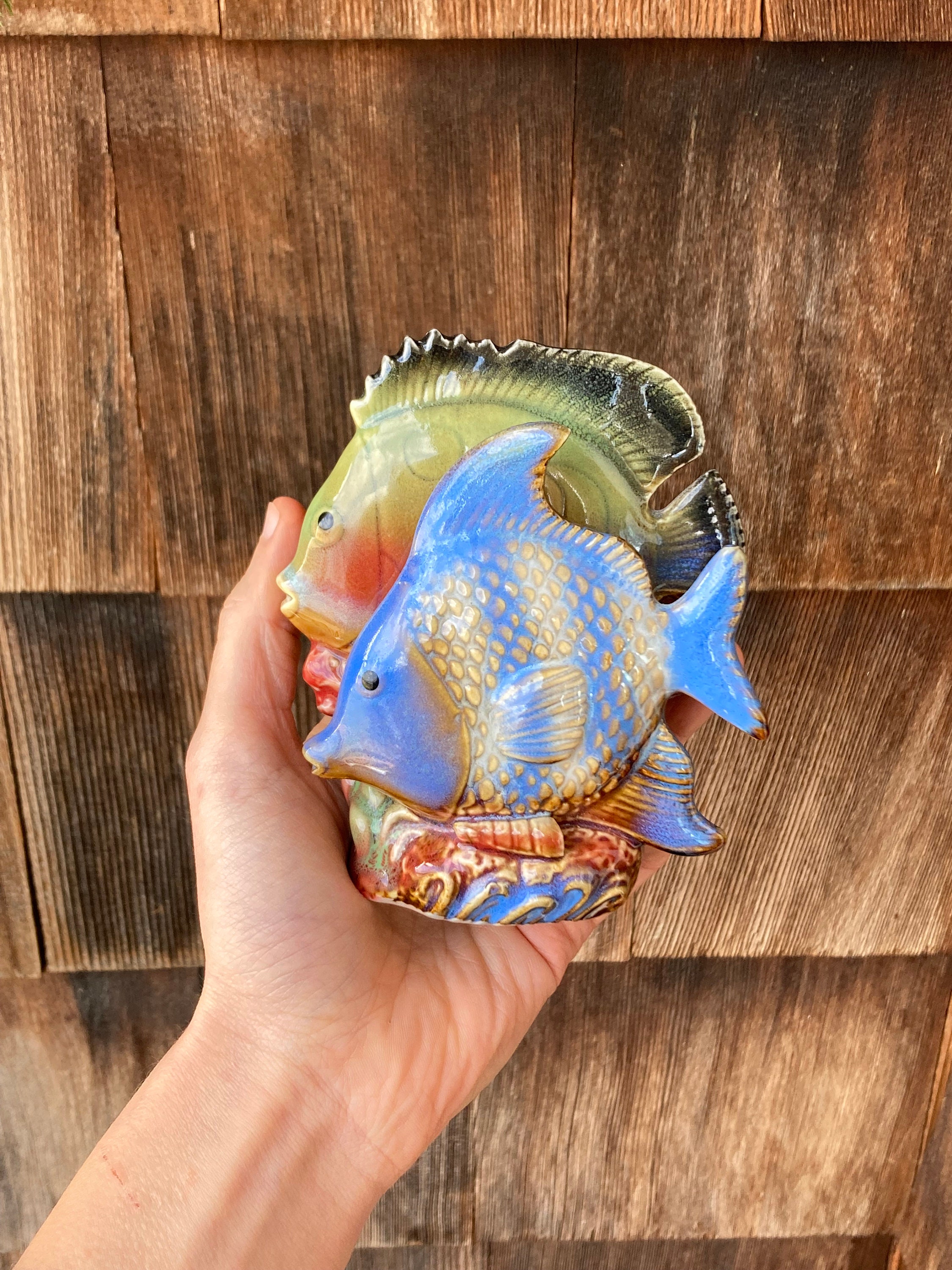 Vintage Ceramic Figurine of Tropical Fish and Reef With
