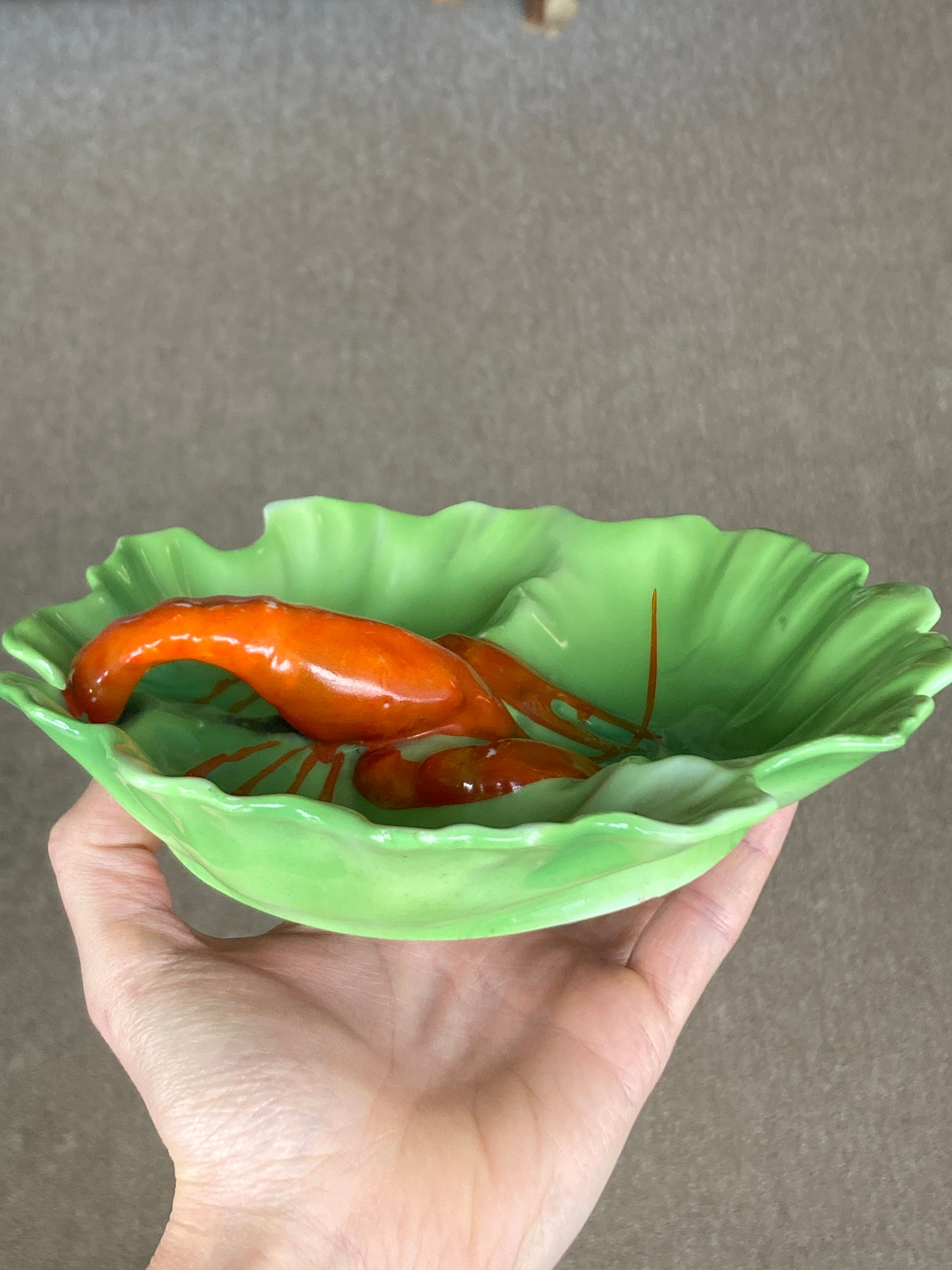 Vintage Victoria Austria Ceramic Lobster Dish With Bright