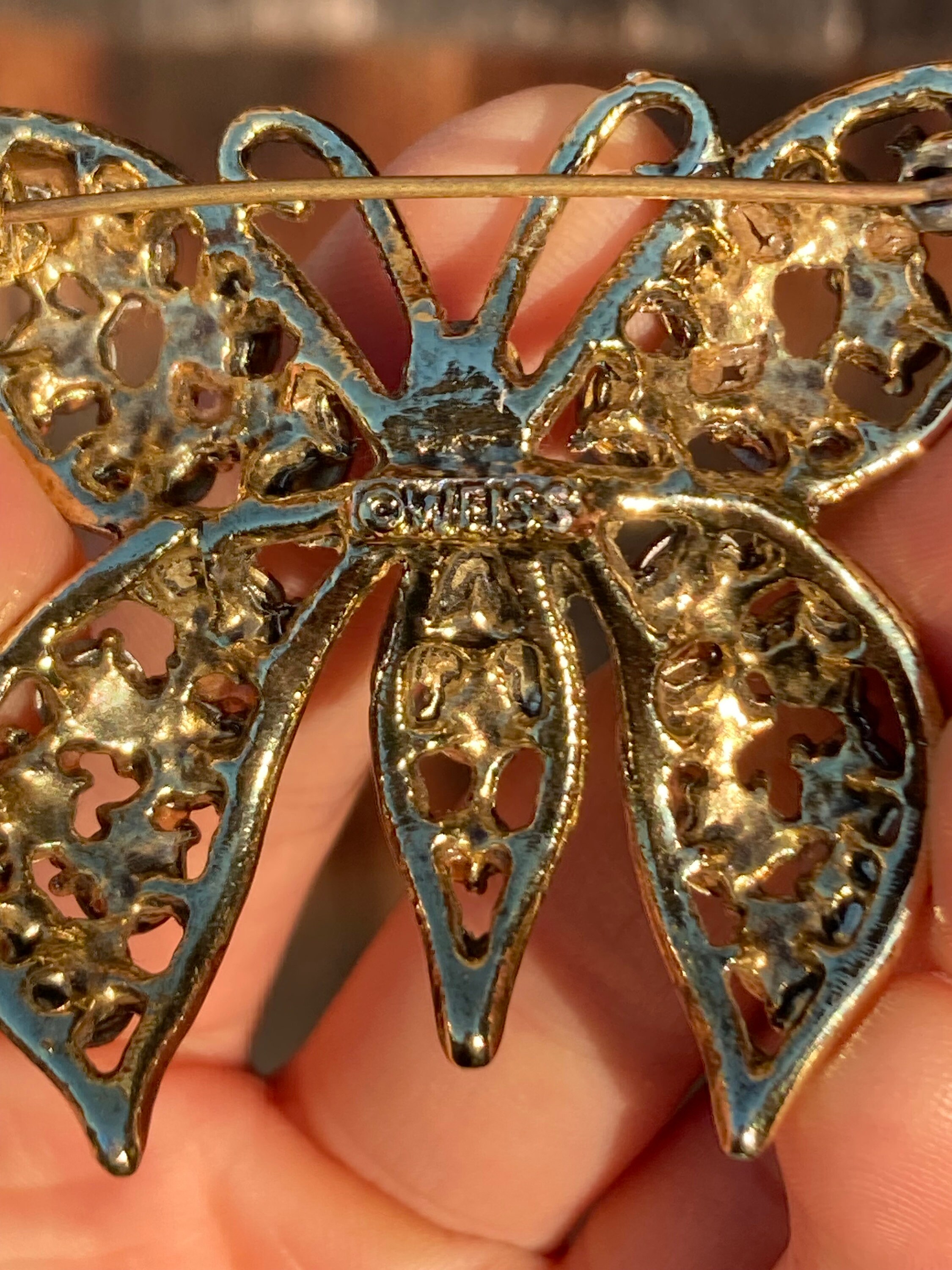 Red Rhinestone Vintage 1960's Weiss Butterfly Pin – Sophia's