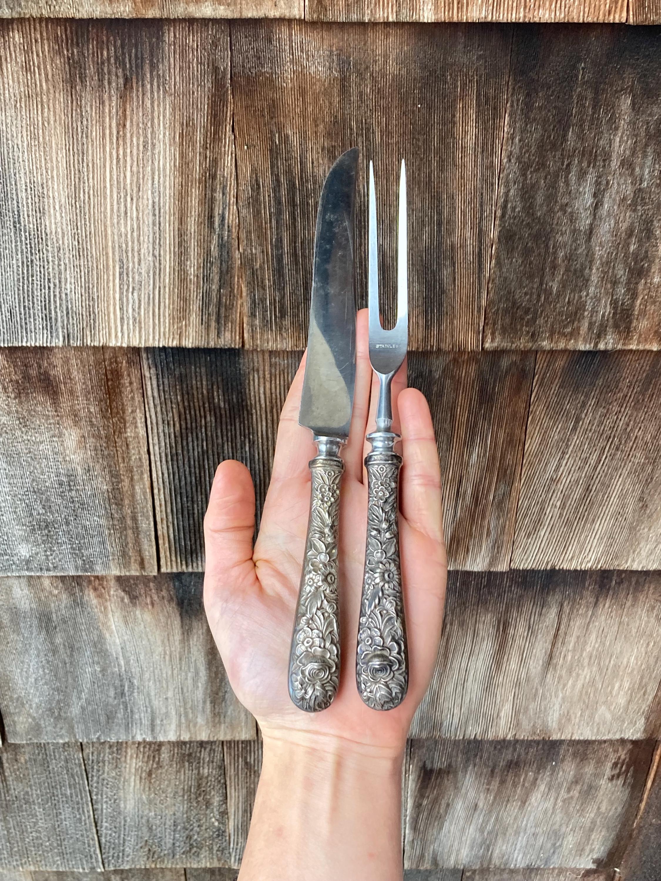 S.Kirk & Son】【純銀】レターナイフ 花々が彩る スターリングシルバー