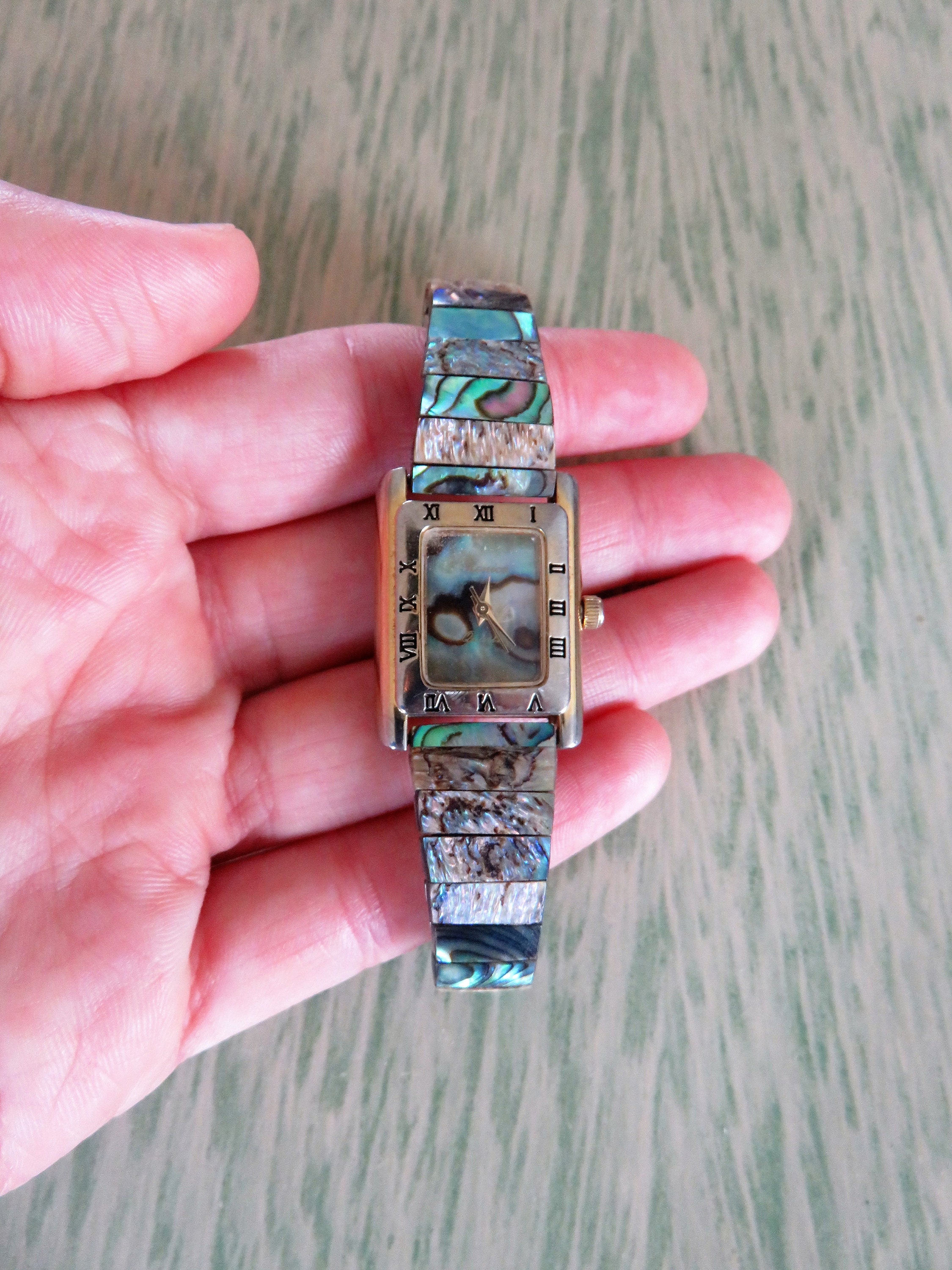 Beautiful Vintage Ladies Abalone Ronica Quartz Watch With 