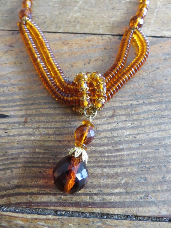 Pretty Vintage Burnt Orange, Amber and Gold toned… - image 2