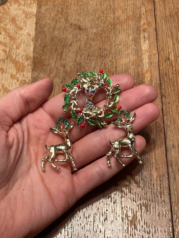 Three Vintage ‘Gerry’s’ Christmas Reindeer Brooche