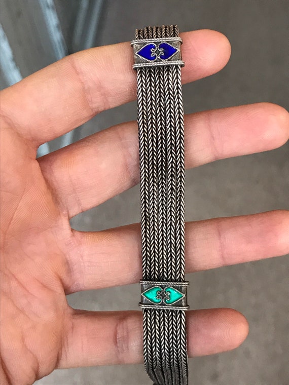 Vintage Sterling Thailand Bracelet with Multiple … - image 4