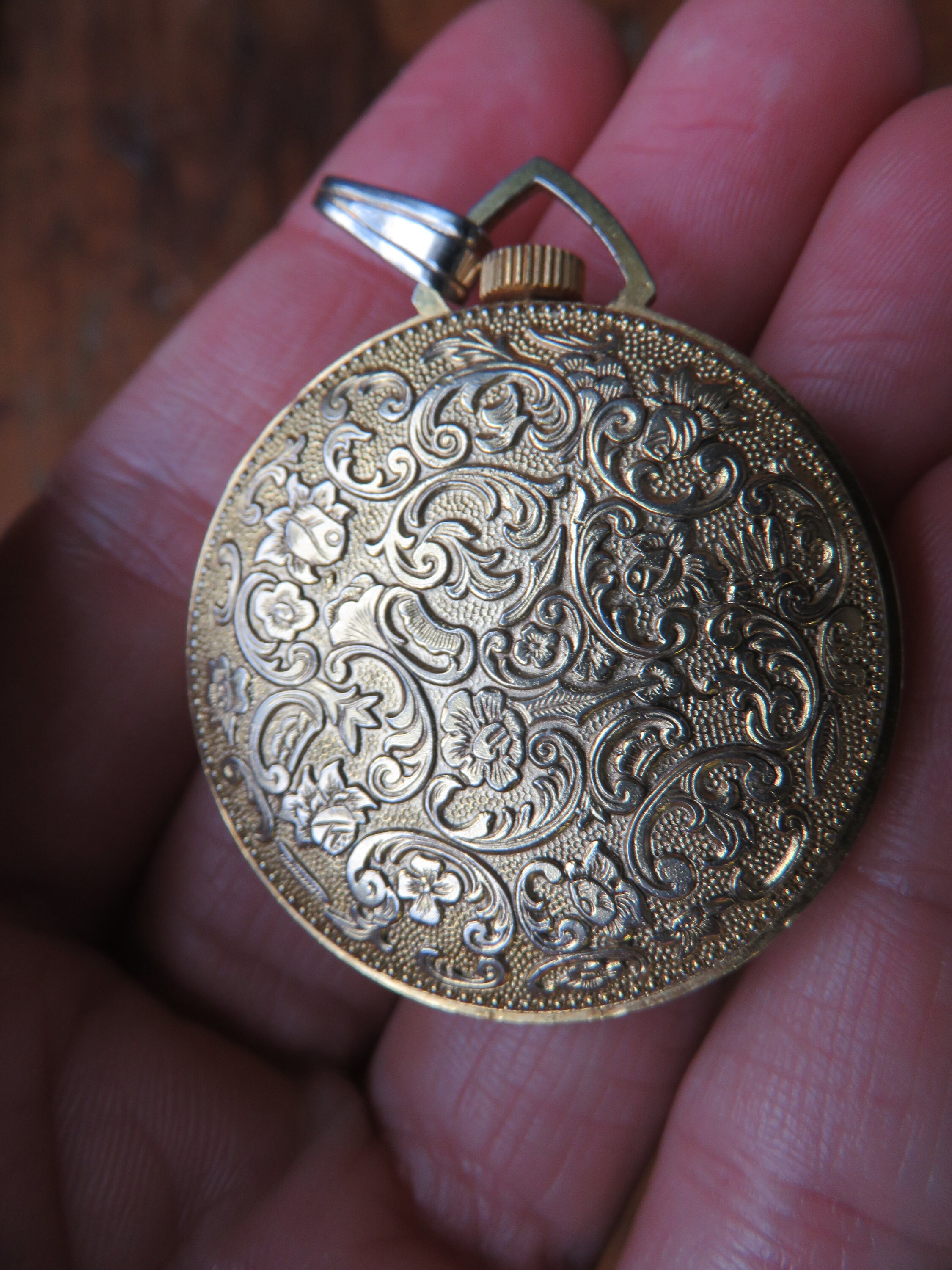 Vintage Working Round Trice Watch Pedant with Dark Red and Etsy