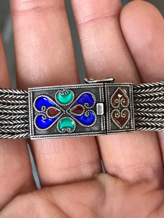 Vintage Sterling Thailand Bracelet with Multiple … - image 2