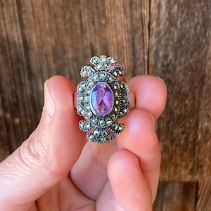 Oval Marcasite Ring - Etsy