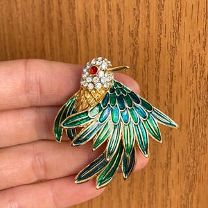 thumbnail image 2 of Betsey Johnson Colorful Flying Hummingbird Earrings – Rhinestone Enamel, Blue, Stud Style, Bird Theme 2 of 5